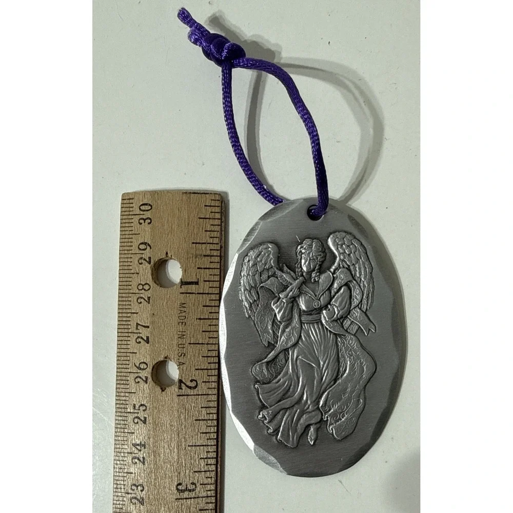 Vintage Wendell‎ August Forge Angel With Dove Pewter Ornament Christmas Ornament